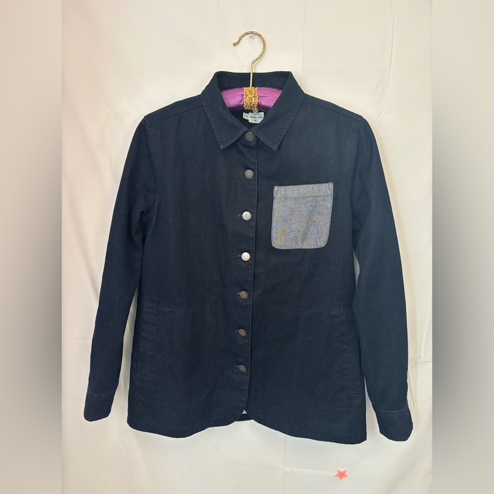 Bridge & Burn Soft Dark Denim Button Up‎ Chore Shirt/Jacket Men’s Size Small